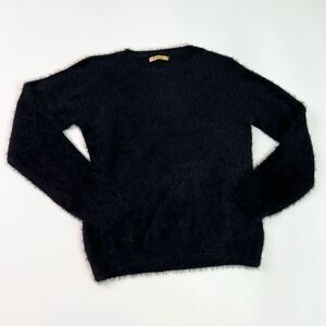 Ochnik Fuzzy Sweater Women's XXL Black Nylon Blend Crew Neck Pullover